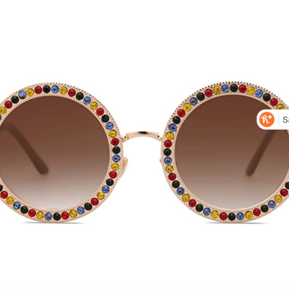SOJOS Round Oversized Rhinestone Festival Sunglass - Picture 2 of 7